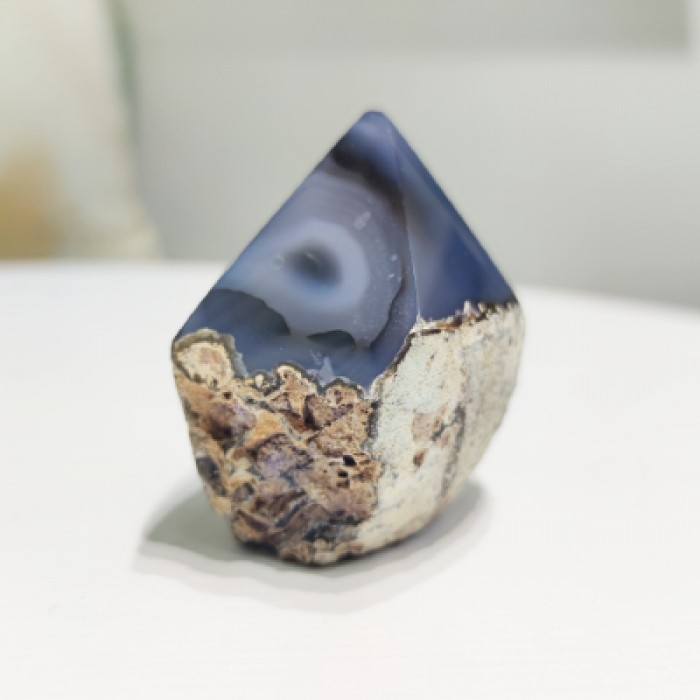 Mavi Akik ( Agate ) Taşı Piramit